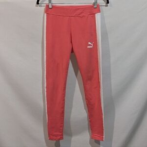 Puma Cotton Blend Coral Workout Leggings Size Small